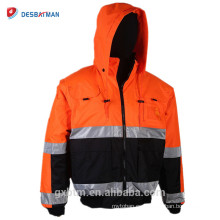 Venta al por mayor invierno Hi Vis Workwear Hoodie Excelente calidad ANSI Class 3 alta visibilidad reflexivo trabajo Safety Vest Chaqueta